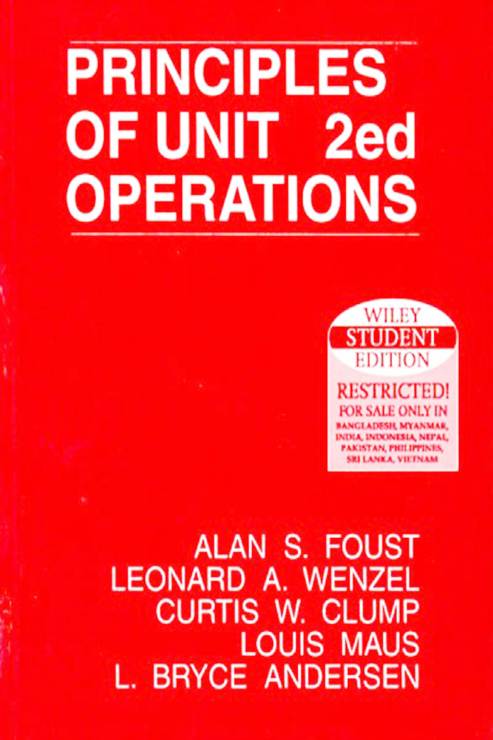 Principles Of Unit Operations 2nd Edition Foust
